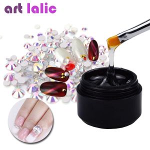 B&E 3ml/8ml Transparent Stuck Drill Glue Adhesive Rhinestone Jewelry Decoration Nail Art Decoration Point Drill Gel DIY Portable Manicure Tools