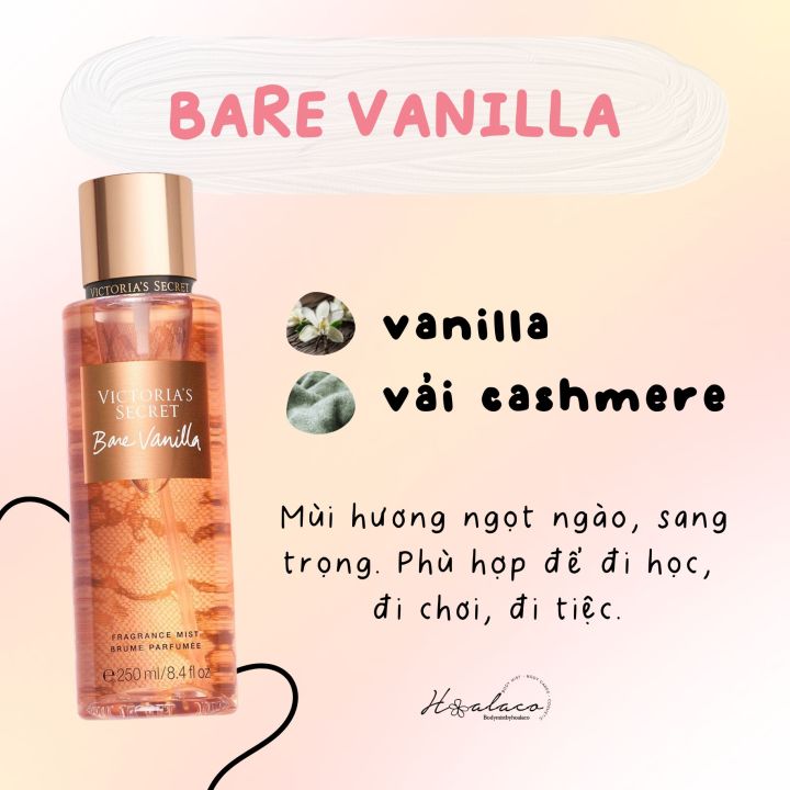 XỊT THƠM TOÀN THÂN BODY MIST VICTORIA'S SECRET BARE VANILLA