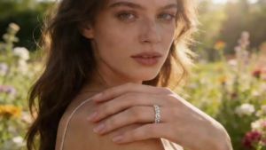 Newshe D Color VVS1 Moissanite Rings for Women 925 Sterling Silver Wedding Bands Marquise Eternity Stackable Promise Rings
