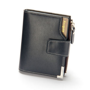 New Fashion Baellerry brand mens wallet High Class Stainless Design On Side hot selling PU leather short style zipper wallets for men with Hasp male classic trendy mens coin purse card holder Model#D1282
