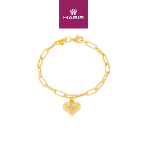 HABIB GRAFFETTA | Oro Italia 916 Yellow Gold Link Bracelet (for baby) (Heart) GW38861121(BBY)