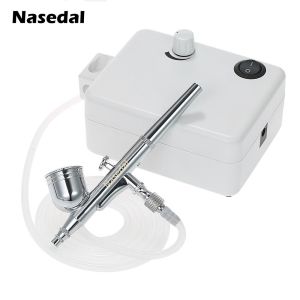 Nasedal Dual Action Airbrush Compressor Kit 0.3mm Sprayer Air Brush for Model Paint Tool Makeup Body Tattoo Art Cake Decoration Nail Paint Tool