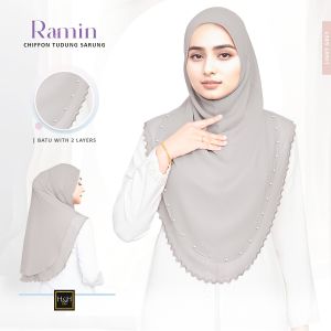 *Hot Item* Ramia Chiffon Tudung Sarung 2 Layer With Batu By H&H Textiles