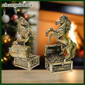 zhangxiuhua 1Pcs Zodiac Horse Statue Ornament Gifts Brass Horse Feng Shui Horse Figurine Miniatures Crafts Office Home Decor Accessory