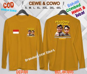 Kaos Dewasa Gemoy Bdr Viral 2024 Lengan Panjang Kaos Murah Gemoy Capres 2024 Prabowo Gibran