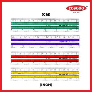 [super stationery] YOSOGO Pembaris Plastik Keras (15CM / 30CM) Dengan Skala Sentimeter & Inci | 15cm / 30 Cm Plastic Ruler Inch Cm Straight Ruler School Ruler Hard Plastic Ruler Pembaris 15cm Pembaris 30cm