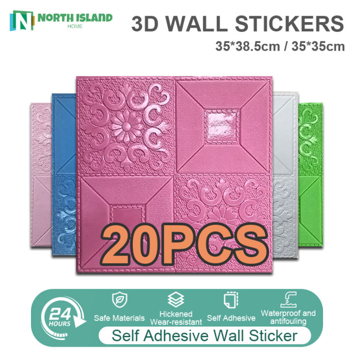 20pcs 3d Wall Paper Sticker 35cm38cm Water Proof Room Decoration