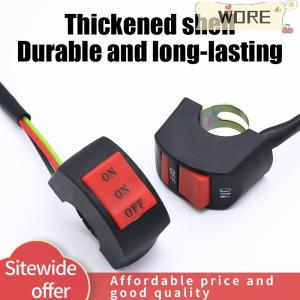 WORE สวิตช์แฮนด์รถจักรยานยนต์ สวิตช์ไฟหน้า LED ปรับเปลี่ยนแฟลชคู่ปุ่มปิด