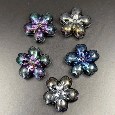 Veeds 5 Pcs Sakura Flower Bead 23mm UV Coated DIY Beads Art and Craft
