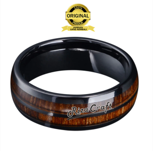 Cincin Cowok Cewek Pria Wanita Dewasa odel Terbaru Keren Unik Elegan Aesthetic Kayu KOA Hawai ASLI Original