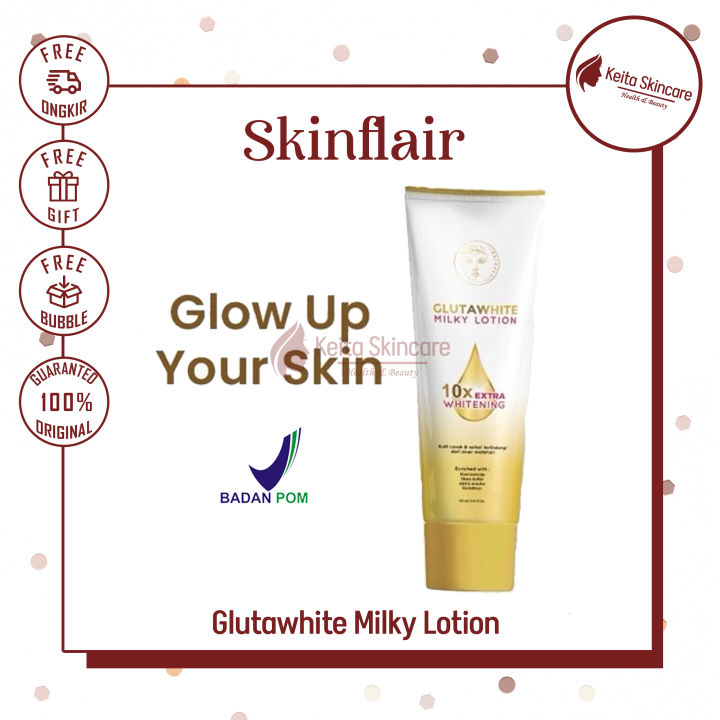 SKINFLAIR Glutawhite Milky Lotion | Skinflair White Glow Perfect Mask Masker Tone Up Organic Pencerah Pelembab Kulit Wajah