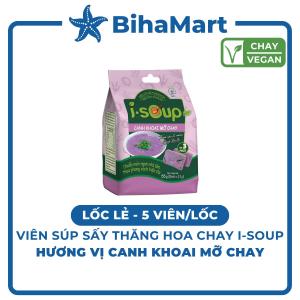 [LỐC LẺ] - NFC - Viên súp sấy thăng hoa I-Soup hương vị Canh khoai mỡ chay Canh khoai mỡ I-Soup ăn liền (55g/lốc)