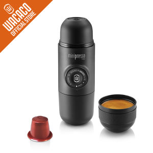 Wacaco Minipresso GR Portable Coffee Machine Compatible Ground Coffee Hand Espresso Maker Travel Gadgets Manually Operated Perfect for Camping and Hiking
