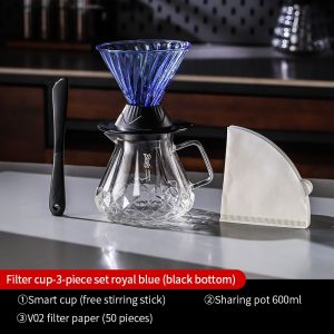 BINCOO Coffee Dripper Set Filter Cup Smart Cup Coffee Maker with Stirring Spoon Pour-Over Coffee Set 600ML