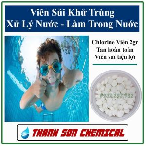Clo Viên Sủi 2 gr KhửTrùng Xử Lý Nước Làm Sạch Và Trong Nước Hồ Bơi