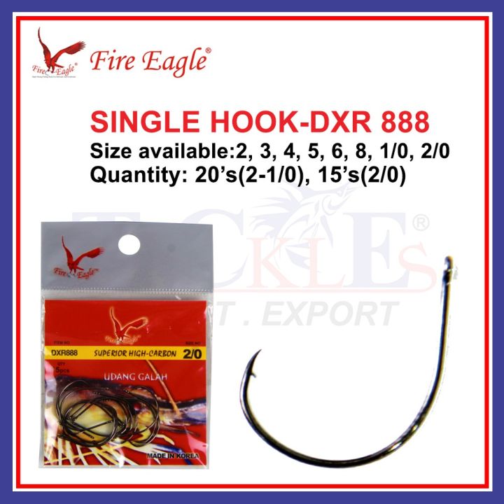 Fire Eagle Prawn Hook DXR 888 Ringed Prawn Fishing Hook / Hook Udang Galah  dengan Lubang