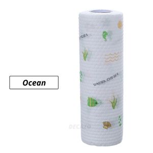 50pcs/roll Cartoon Washable Lazy Cloth Disposable Reusable Kitchen Tissue Towel Paper Wipes Lazy Rag Tisu Dapur 懒人抹布吸油纸
