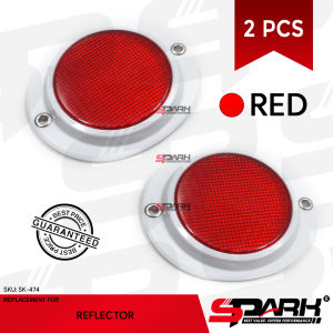 (2 PCS) Universal Round Rear Reflector Safety Reflectors Amber for Car Truck Van Bike Jeepney Tricycle