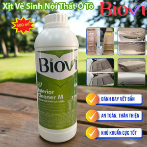 Chai Vệ Sinh Nội Ngoại Thất Ô Tô BIOVI 500ml Chính Hãng Làm Sạch Khử Mùi Kính Ghế Da Nỉ Xe Hơi - Tặng Khăn Lau