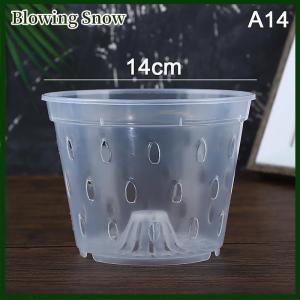 Blowing 1Pc Flowerpot Garden Planter Drainage Pots with Holes Transparent Orchid Baskets Plastic Breathable Flower Pots Accessories