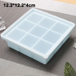 BHQ Silicone Freezer Molds with Lid Extra Large Ice Freezer Trays 4 Cubes Household Food Freezing Box