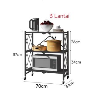 Furnibest Rak Dapur Rak Besi Rak Oven Rak Susun Serbaguna