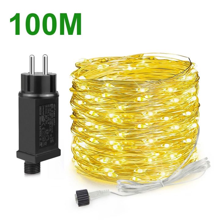 50M 100M LED Christmas Lights 110V 220V Fairy Garland String Light ...