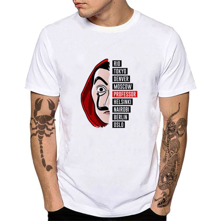 New Money Heist Cool Tshirt Men La Casa De Papel Harajuku T