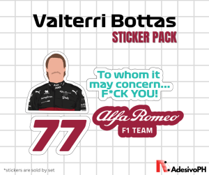 Valtteri Bottas Sticker Pack / GLOSSY / MATTE / HOLOGRAPHIC RAINBOW / Waterproof / Scratchproof