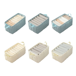 ที่ใส่ชุดชั้นในที่จัดชุดชั้นในพับได้สำหรับที่บ้านและถุงเท้าสำหรับเดินทางกางเกงชั้นในกล่องเก็บสินค้าพร้อมวงเวียน