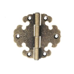 10Pieces Decorative Hinge Antique Hardwar Fashion Light Duty Round Hinges with Flower Pattern for Barn Doors Wardrobes
