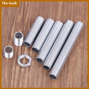 [The Gesh] 10Pcs M10 Lamp Tooth Tube Metal Hollow Threaded Tube Screw Nut Lamp Cap Galvanized Chandelier Connect Rod Fixed Base