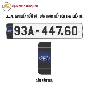 Decal Dán Biển Số Ô Tô Ford – Sticker Trang Trí Biển Số Xe Hơi Mẫu Mới Dán Trực Tiếp Biển Dài Biển Ngắn Decal 3 Lớp Bền Màu