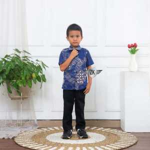 Couple Batik Ayah Dan Anak Laki-laki Lengan Panjang Dan Pendek Usia 3 Sampai 10 Tahun Bahan Premium Baju Batik Anak Cowok Bahan Katun Premium