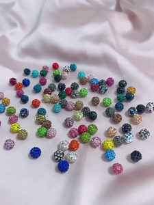 Pack of 10010mm Round Loose Bead Colorful Rhinestones Bead Sparkling Disco Ball Clay Beads Crafting Supplies