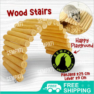 SEMPATI Mainan Hamster - Jembatan Hamster - Kayu Fleksibel Jembatan Hamster Sugar Glider Burung Iguana Reptil Falk Parkit Kayu 25 X 10 Cm JMS25