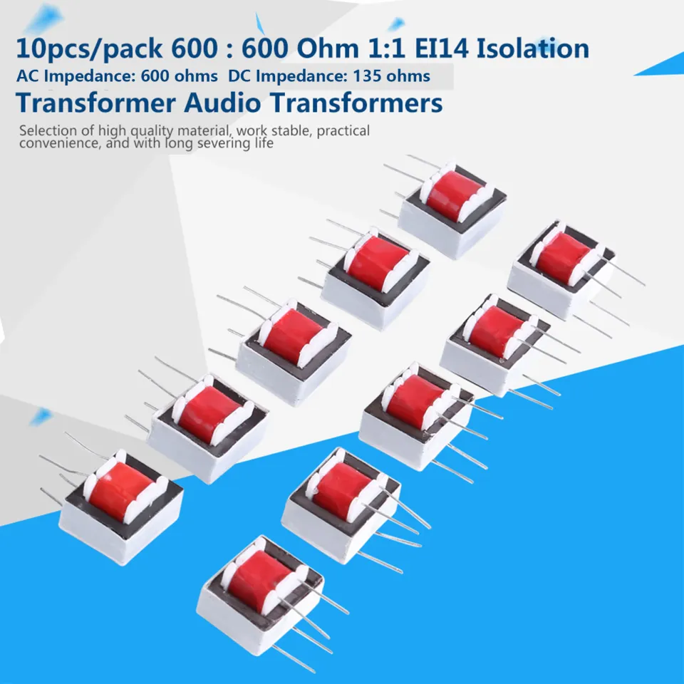 10 Pieces/Pack 600: 600 Ohm 1:1 EI14 Single-Phase Isolation - View #2