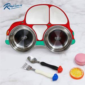 Khay ăn dặm cho bé bằng Inox cao cấp Royalcare phù hợp ăn BLW ăn dặm kiểu Nhật và truyền thống