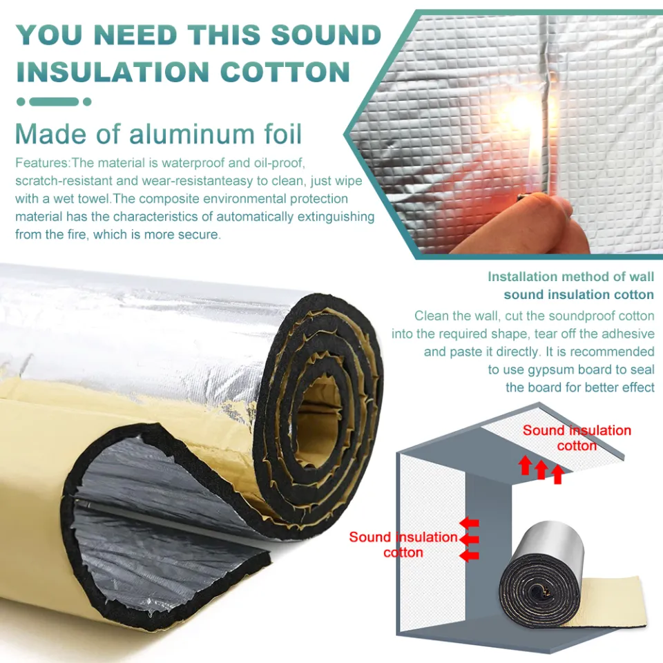 ARUN Heat Insulation Cotton High Temperature Resistant Roof Insulation  Material Sound Material 1M*60CM-10MM【Order More receive it uncut】