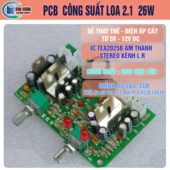 BO MẠCH PCB ÂM THANH 2.1 TEA2025B THAY THẾ LOA VI TÍNH LOA 2.1 CÓ ...