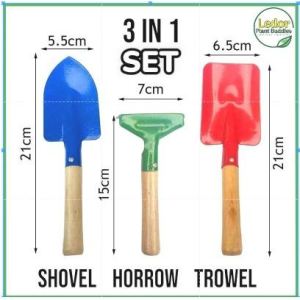 Gardening Tools mini 3in1 Hand Tool Kit Plant Gardening Shovel Horrow Trowel Handle Durable Garden mini tools for plants soil