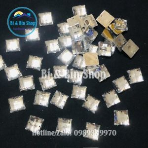 [A2] Đá Kết Vuông Ánh Cừ AB Đính Kết Trang Phục Thời Trang Làm Phụ Kiện Handmade