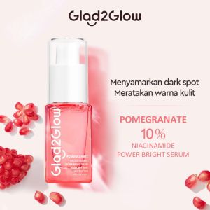 ❤️Ruby & Laura❤️Glad2Glow Pomegranate 10% Niacinamide Power Bright White Serum Wajah 17ml | Serum Niacinamide Serum Alpha Arbutin Mencerahkan Kulit Wajah