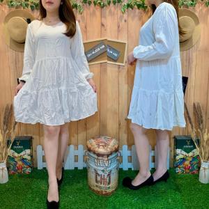 DRESS CRINCLE BABYDOLL MOTE LONGSLEEVE 3021 GHAUDENS
