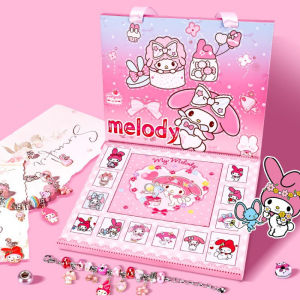 CuddleCove Kuromi Melody Luxury DIY Charm Bracelets Necklace Children Jewelry Accessories Kids Gift Set Mainan手鍊洞洞樂盲盒
