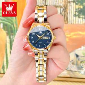 OLEVS  jam tanggan perempuan Genuine Ladies Watch Waterproof 2025 Fashion Luxury Digital Gold Wrist Watch as a Gift for Girlfriend