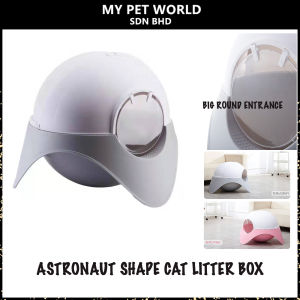 Pet World Astronaut Shape Hooded Cat Litter Box with Scoop Cat Toilet  / Jumbo Litter Box