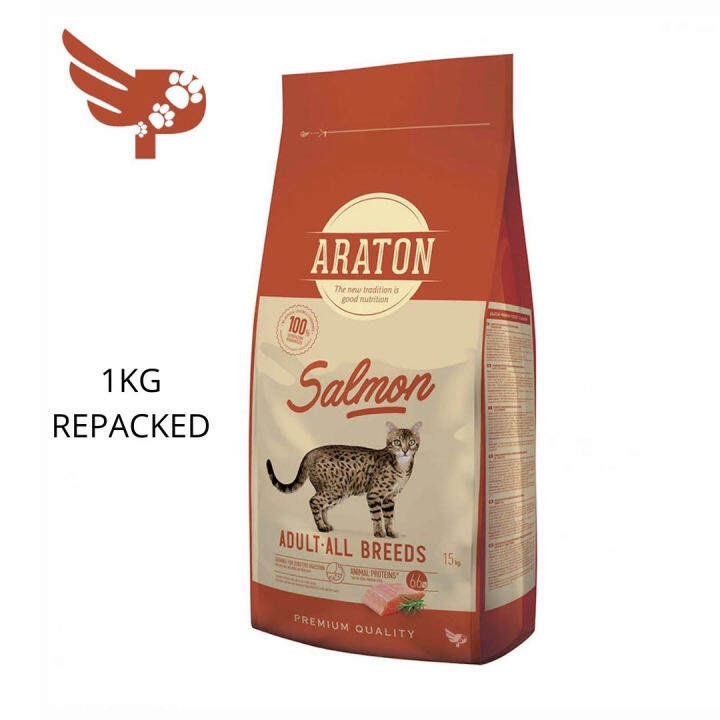 Araton Cat Food 1kg Repacked Salmon Flavor Adult All Breeds