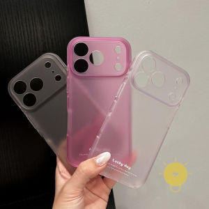 Phone Case For iPhone 17 Pro Max 16 15 Matte TPU Translucent Cover Classic Couple Korean Aesthetic