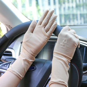 Summer Spring Embroidered Breathable Anti-slip Resistant Mittens Sunscreen Gloves Driving Glove Anti UV